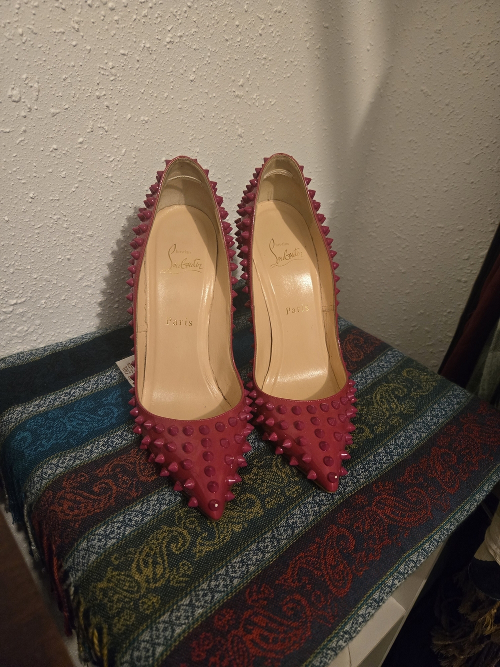 Christian Louboutin Fuchsia Pigalle Spike Pumps